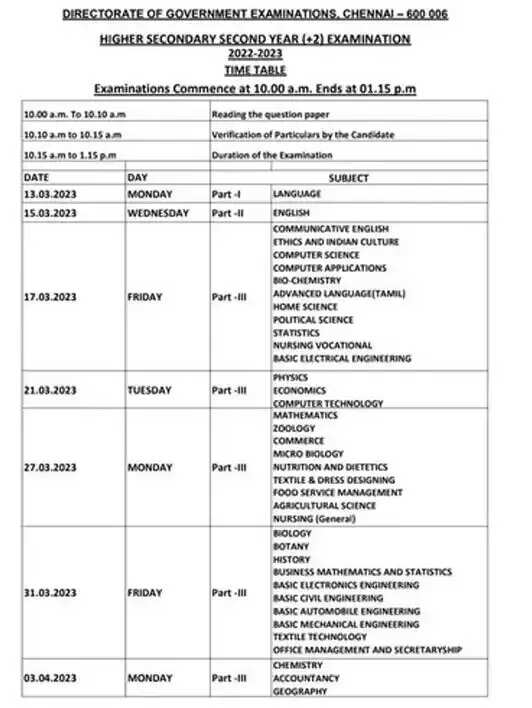10 ஆம் வகுப்பு மாணவர்களுக்கு முதல் தேர்வு ஏப்ரல் 6 - தமிழ்..!!