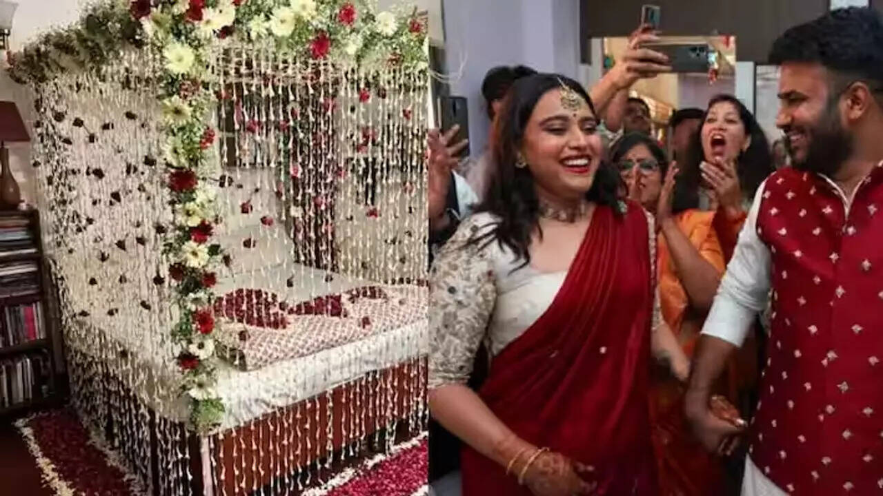 முதலிரவு அறையின் போட்டோவை வெளியிட்ட பிரபல நடிகை!!