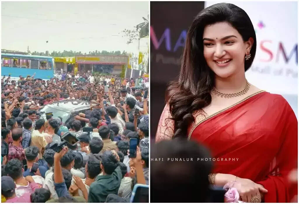 ரசிகர்கள் கூட்டத்தில் சிக்கிக்கொண்ட பிரபல நடிகை..!!