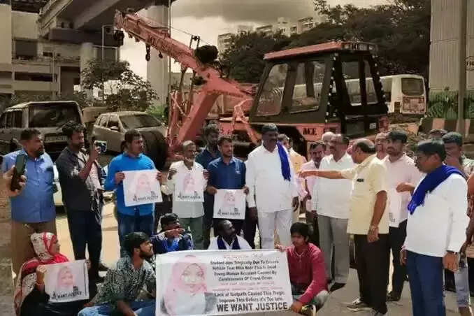 பதைபதைக்கும் வீடியோ..!! 19 வயது மாணவி கண் இமைக்கும் நேரத்தில் கிரேன் மோதி பலி!!