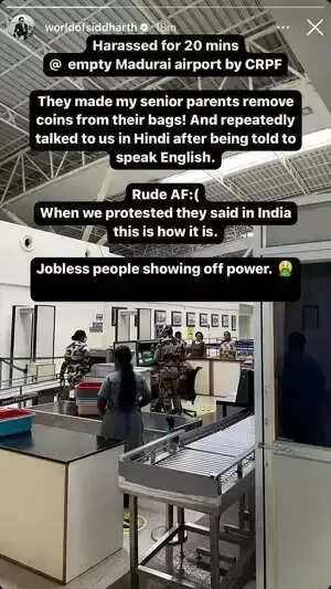 நடிகர் சித்தார்த் பெற்றோர்களுக்கு விமான நிலையத்தில் நேர்ந்த அவமானம்..!! சித்தார்த் பரபரப்பு குற்றச்சாட்டு.!