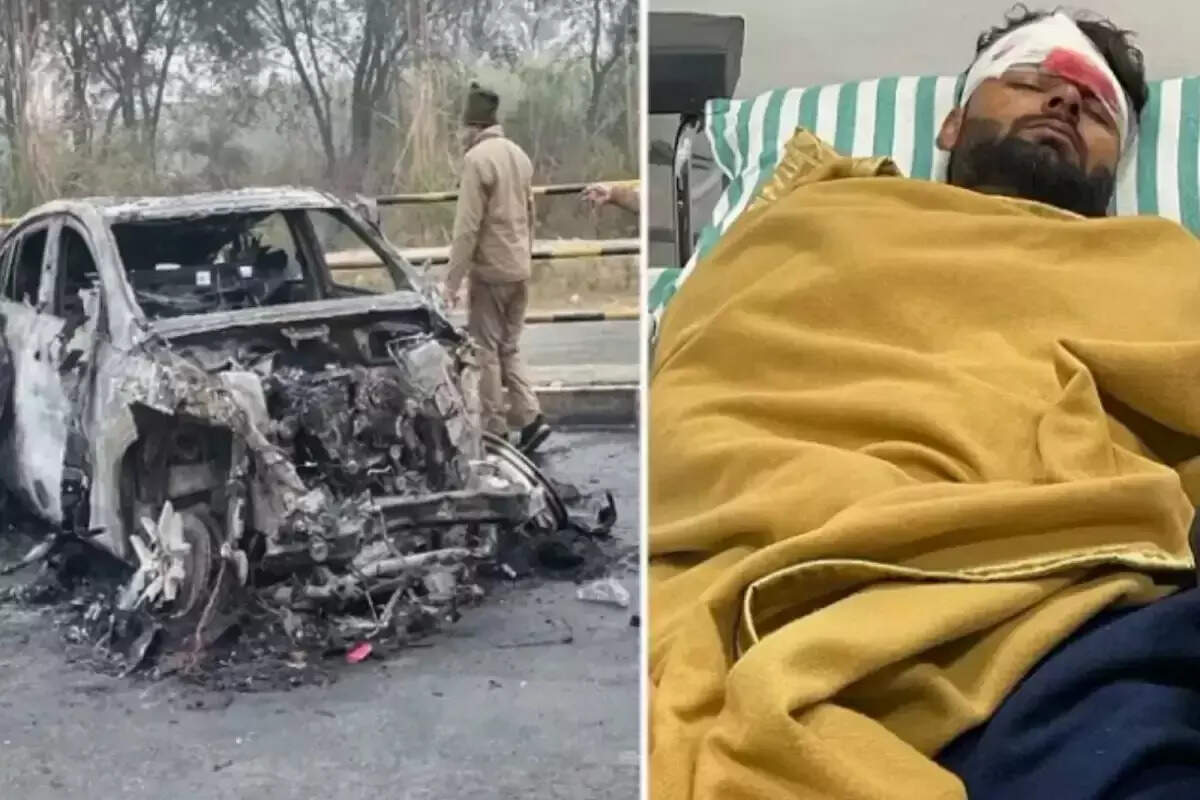 விபத்தில் சிக்கிய இந்திய கிரிக்கெட் வீரர் ரிஷப் பண்ட்..!! வெளியான சிசிடிவி காட்சிகள்..!!