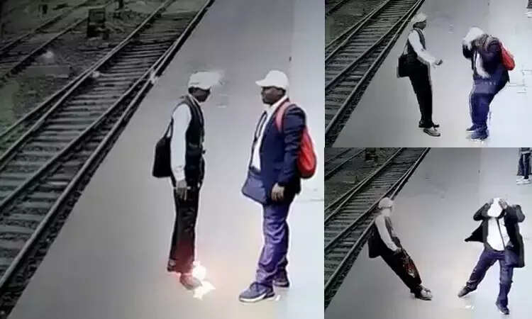 இப்படி கூட நடக்குமா ? பேசிக்கொண்டிருந்த டிக்கெட் பரிசோதகர் தலையில் பாய்ந்த மின்சாரம்... அதிர்ச்சி வீடியோ!