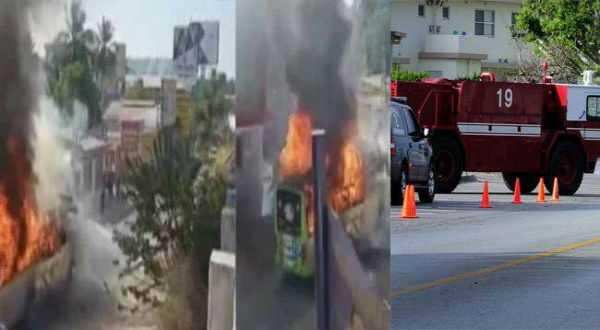 ஓடும் பேருந்தில் தீ! வெடித்து சிதறிய கண்ணாடிகள்!