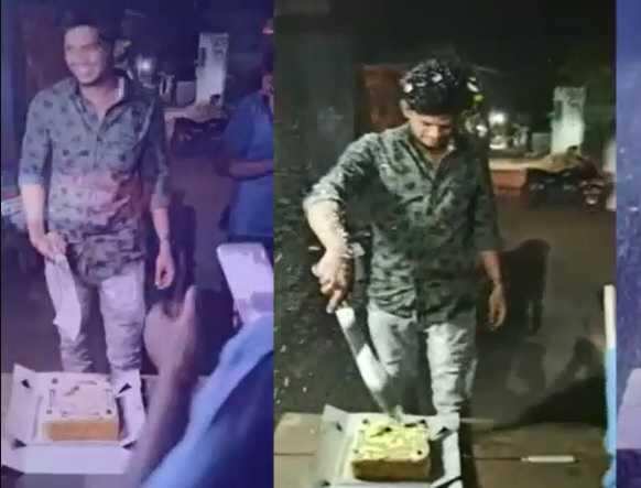 பட்டாக்கத்தியால் கேக் வெட்டி பிறந்தநாள் கொண்டாட்டம்.. விடிய விடிய தெளிய வைத்த போலீஸ்..