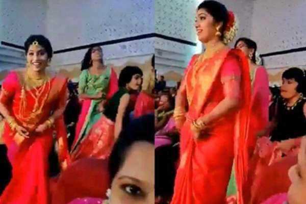 கல்யாணத்தில் குத்தாட்டம் போட்ட மணமகள்! பரிதாபமாக பார்க்கும் மணமகன்! வைரலாகும் வீடியோ!!