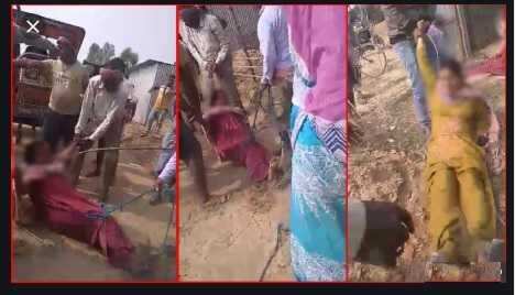 நடுரோட்டில் இழுத்து செல்லப்பட்ட ஆசிரியை! வைரலாகும் வீடியோ!