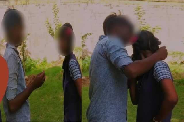 மாணவிக்கு செயின் போட்ட மாணவன்.. வெட்கத்தில் தலை குனியும் மாணவி.. வைரலாகும் வீடியோவால் பரபரப்பு