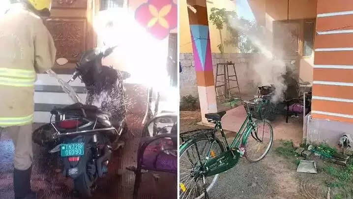 நெல்லையில் பரபரப்பு..!! மீண்டும் ஒரு எலெக்ட்ரிக் ஸ்கூட்டர் தீப்பிடித்தது ..!!