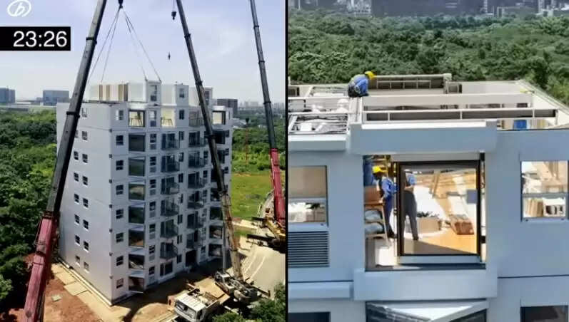 அய்யோ! வெறும் 28 மணி நேரத்தில் 10 மாடி கட்டடம் கட்டி முடிப்பு !! வியப்பூட்டும் வீடியோ !!