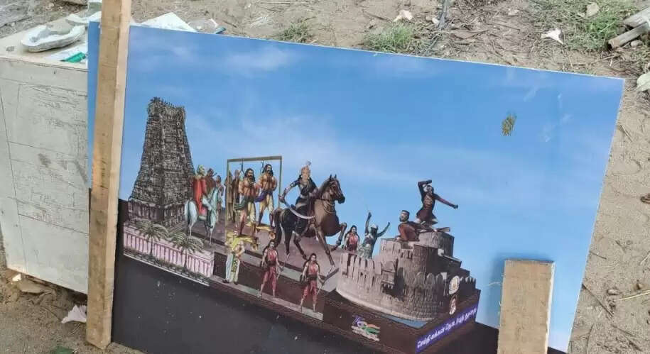 வ.உ.சி, வேலு நாச்சியார் உருவங்களுடன் அலங்கார ஊர்தி தயாரிக்கும் பணி தீவிரம்!!