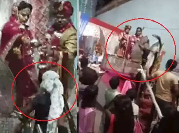 தாலி கட்டும் நேரத்தில் மணமகனை செருப்பால் அடித்த தாய்.. வைரல் வீடியோ !!