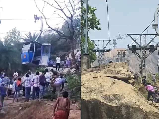ரோப் கார் விபத்து: ஒன்றோடு ஒன்று மோதிக் கொள்ளும் வீடியோ காட்சிகள்!!