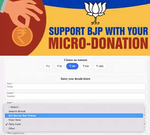 bjp donation