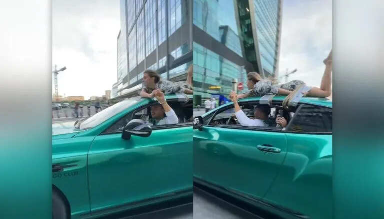 காதலியை காரின் மேல் கட்டி வைத்து ஓட்டிச் சென்ற காதலன்!!