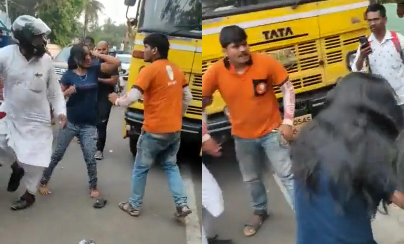 பெண்ணை சரமாரியாக அடித்த சுவிக்கி ஊழியர்!! VIDEO