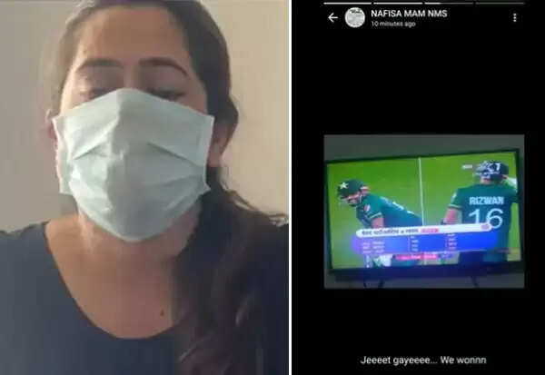 பாகிஸ்தான் வெற்றியை கொண்டாடிய ஆசிரியை அதிரடி கைது !!