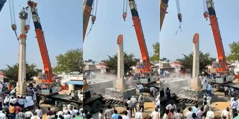 அதிர்ச்சி! துண்டாகி விழுந்த 40 டன் எடை கொண்ட கொடிமரம்!!