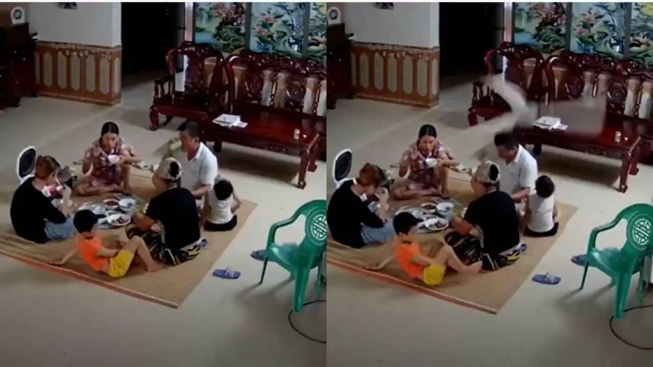 பேமிலிக்கே ஷாக்.. அந்தரத்திலிருந்து ஆட்கள் மேல் விழுந்த சீலிங் பேன் !!