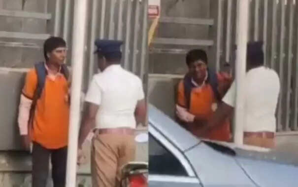 ‘ஸ்விகி’ ஊழியரைத் தாக்கிய போக்குவரத்துக் காவலர் கைது !!