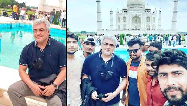 காதல் சின்னத்தை பார்த்து ரசித்த காதல் மன்னன்.. வைரலாகும் புகைப்படங்கள் !!