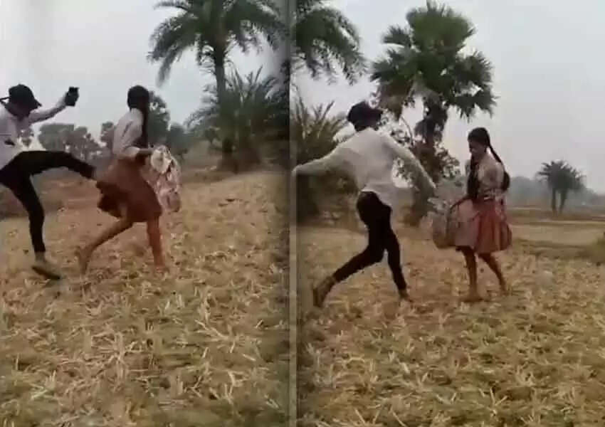 பழங்குடியின பெண் மீது இளைஞர் சரமாரி தாக்குதல்… அதிர்ச்சி வீடியோ!!