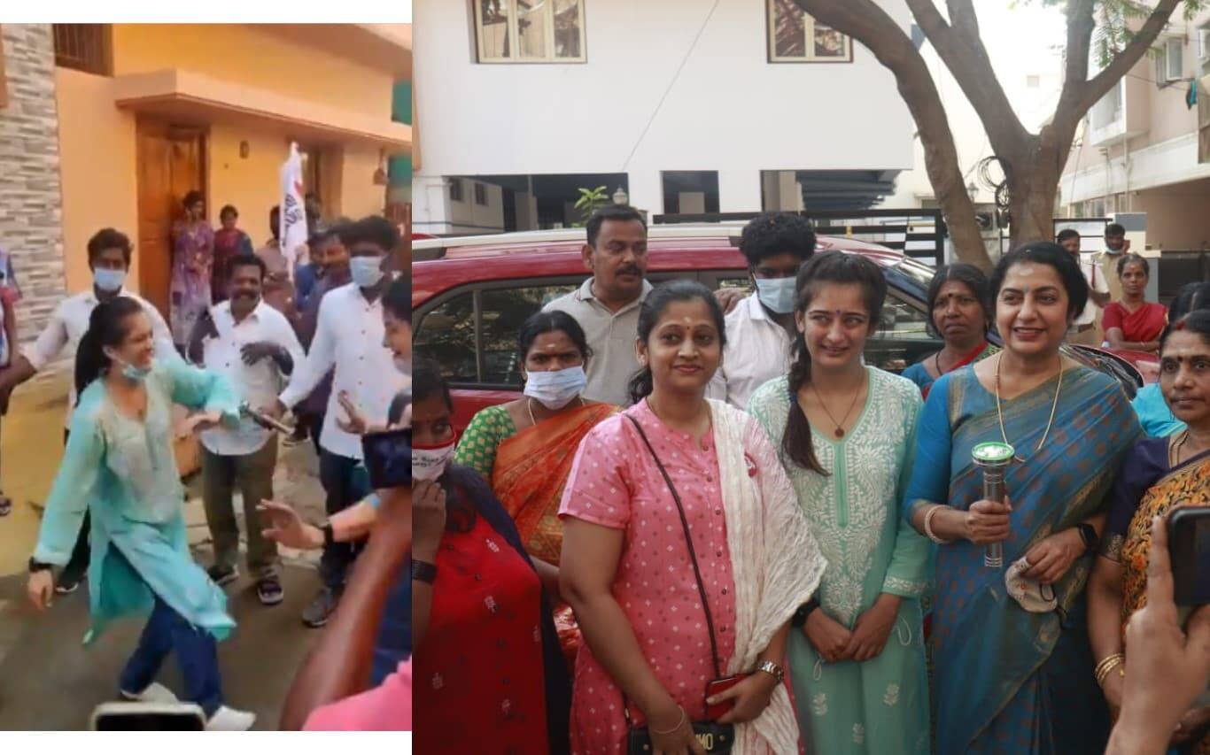 நடுரோட்டில் செம குத்தாட்டம்! கமலுக்காக களமிறங்கிய அக்‌ஷரா, சுஹாசினி!