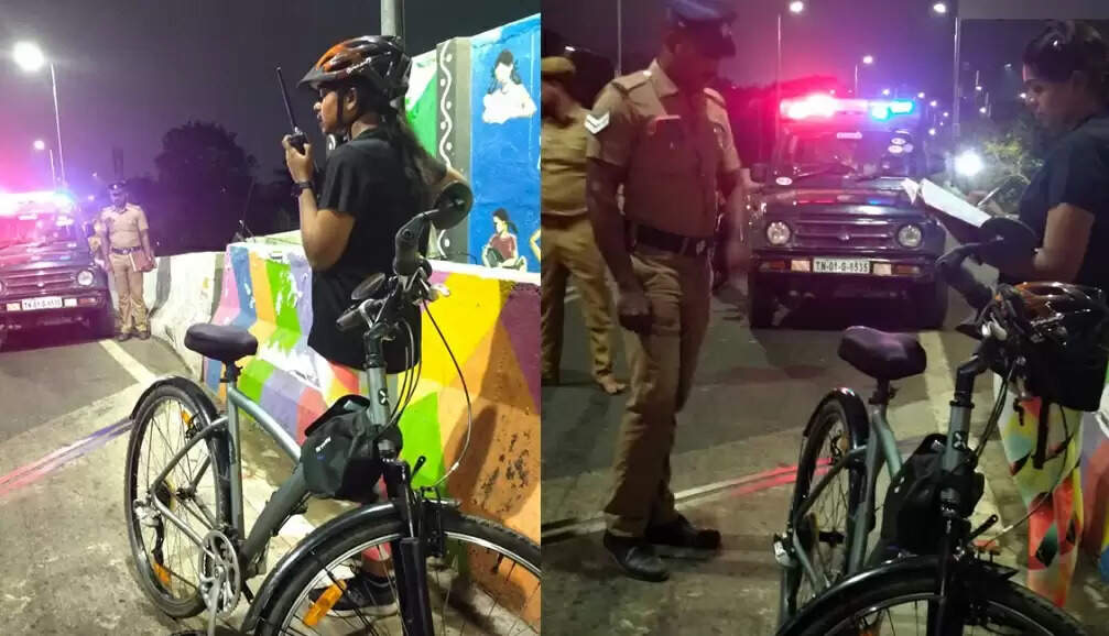 நள்ளிரவில் தனியே சைக்கிளில் சென்று ஆய்வு செய்த பெண் ஐபிஎஸ்!!