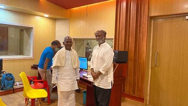 இளையராஜா ஸ்டுடியோவிற்கு திடீர் விசிட் அடித்த சூப்பர்ஸ்டார் ரஜினிகாந்த்!