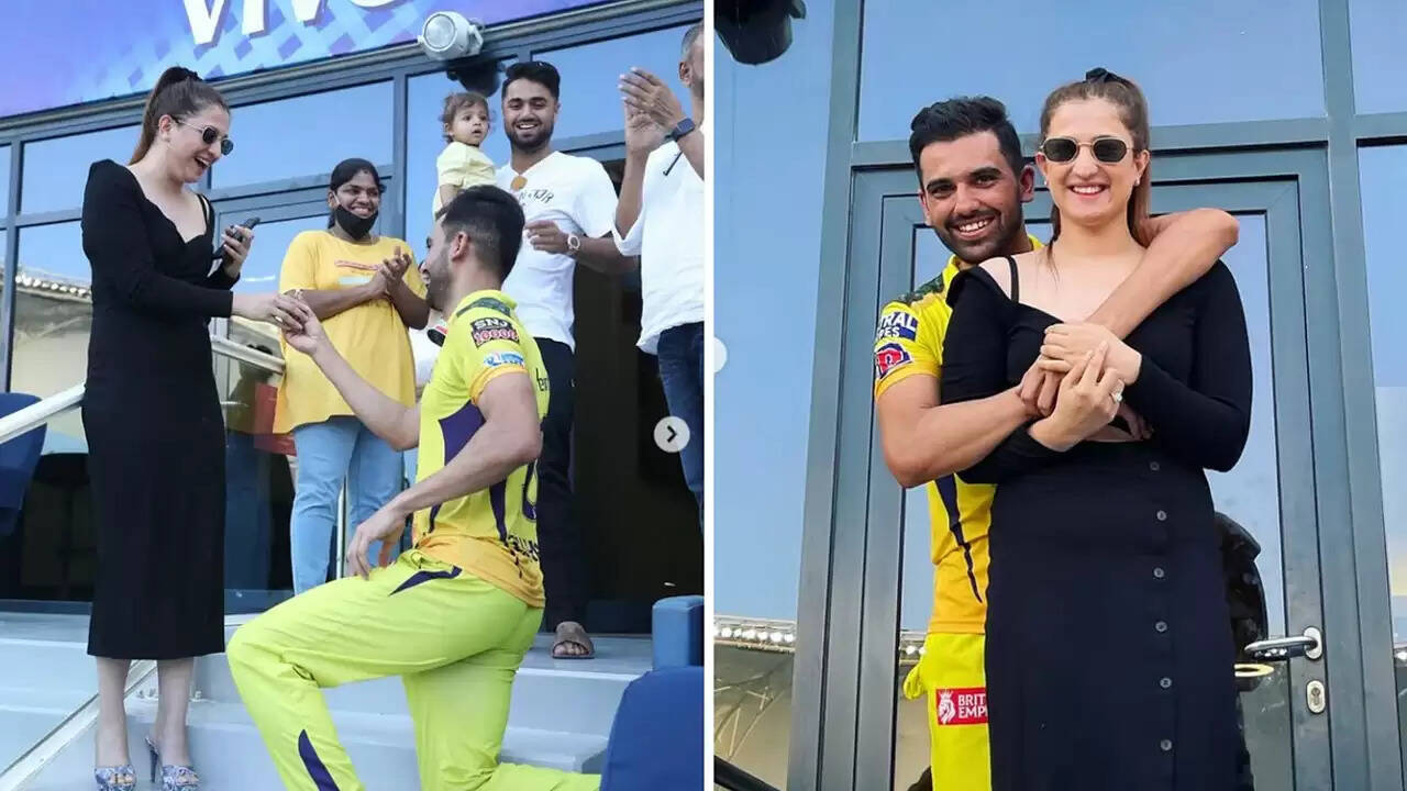 ச்சோ.. க்யூட்!! மைதானத்தில் தோழியிடம் காதலைச் சொன்ன சிஎஸ்கே வீரர்!!