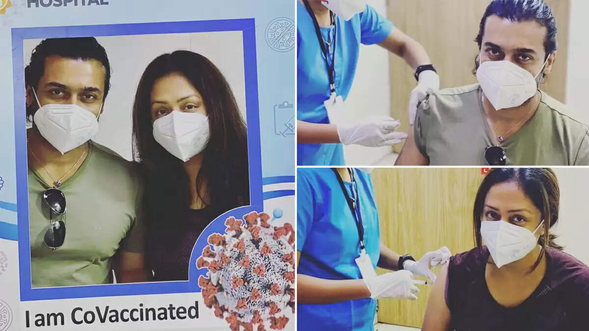 கொரோனா தடுப்பூசி செலுத்திக் கொண்ட சூர்யா- ஜோதிகா..!