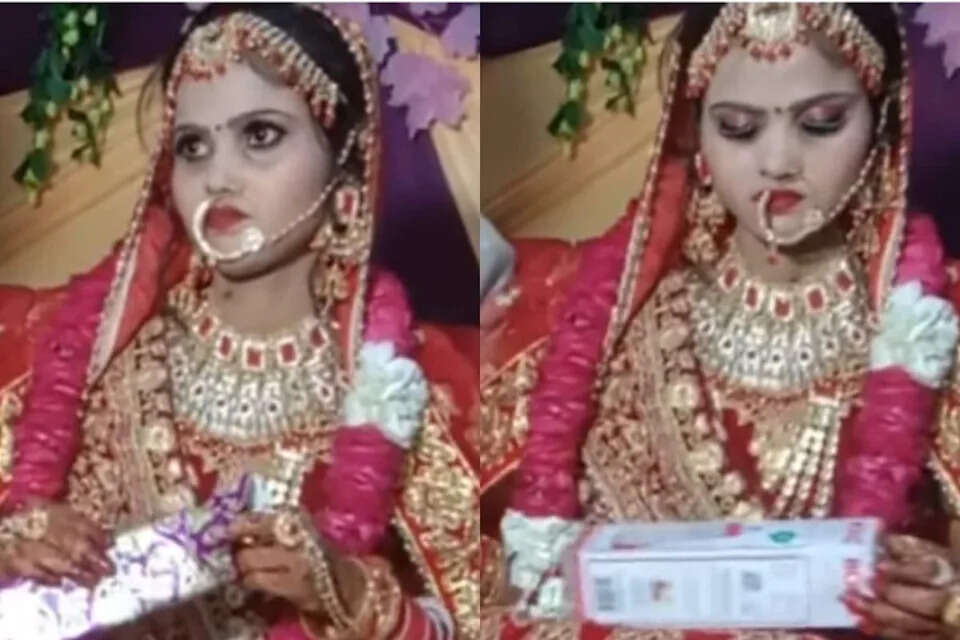 மணமேடையில் பரிசை தூக்கி எறிந்த மணமகள்..! கோபத்தில் சிவந்த முகமாக மாறிய வீடியோ வைரல்!