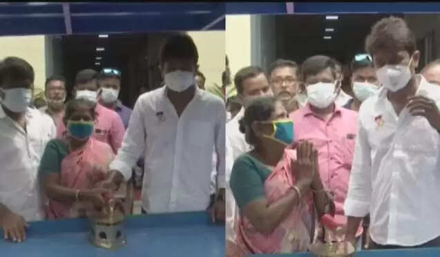 பெண் இஸ்திரி தொழிலாளிக்கு உதயநிதி கொடுத்த இன்ப அதிர்ச்சி ..!