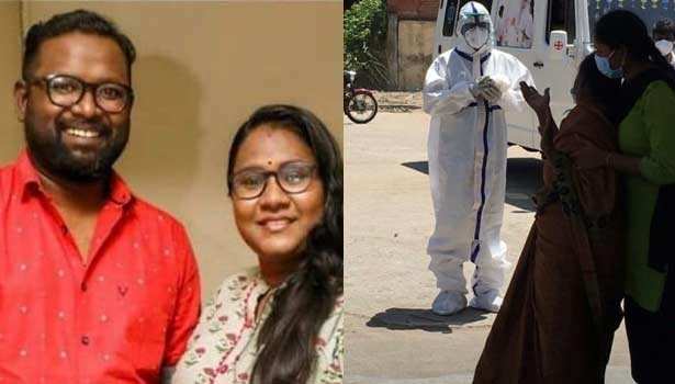 கவச உடை அணிந்து மனைவிக்கு இறுதிச் சடங்கு செய்த அருண்ராஜா காமராஜா...!