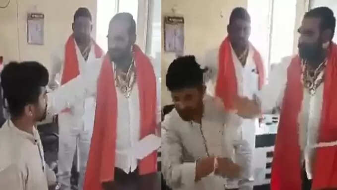 மகாராஷ்டிராவில் பரபரப்பு..!! மோசமான உணவு வழங்கியதாக கூறி மேலாளரை அறைந்த எம்.எல்.ஏ!!