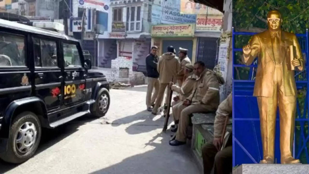 அம்பேத்கர் சிலை உடைப்பு; உத்திரபிரதேசத்தில் பதற்றம்..!!