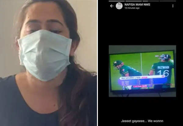 பாகிஸ்தான் வெற்றியை கொண்டாடிய ஆசிரியை அதிரடி கைது !!