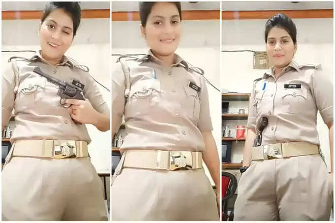 வேலைக்கு ஆப்பு வைத்துக்கொண்ட பெண் போலீஸ்... துப்பாக்கியுடன் டிக் டாக் வீடியோ..